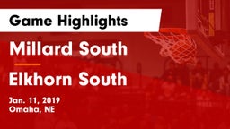 Millard South  vs Elkhorn South  Game Highlights - Jan. 11, 2019