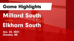 Millard South  vs Elkhorn South  Game Highlights - Jan. 23, 2021