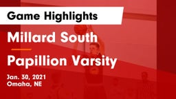 Millard South  vs Papillion Varsity Game Highlights - Jan. 30, 2021