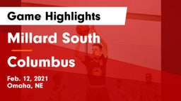 Millard South  vs Columbus  Game Highlights - Feb. 12, 2021