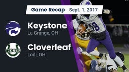 Recap: Keystone  vs. Cloverleaf  2017