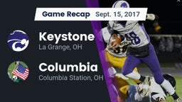 Recap: Keystone  vs. Columbia  2017