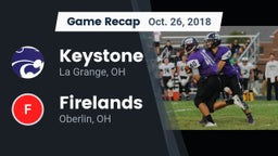 Recap: Keystone  vs. Firelands  2018