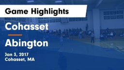 Cohasset  vs Abington  Game Highlights - Jan 3, 2017