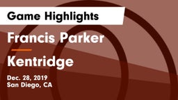 Francis Parker  vs Kentridge  Game Highlights - Dec. 28, 2019