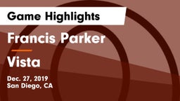 Francis Parker  vs Vista  Game Highlights - Dec. 27, 2019