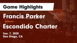 Francis Parker  vs Escondido Charter  Game Highlights - Jan. 7, 2020