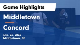 Middletown  vs Concord   Game Highlights - Jan. 23, 2023