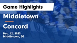 Middletown  vs Concord  Game Highlights - Dec. 12, 2023