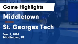 Middletown  vs St. Georges Tech  Game Highlights - Jan. 5, 2024