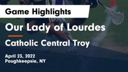 Our Lady of Lourdes  vs Catholic Central Troy Game Highlights - April 23, 2022