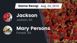 Recap: Jackson  vs. Mary Persons  2018