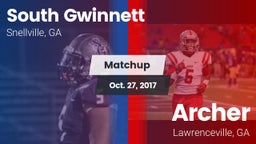 Matchup: South Gwinnett High vs. Archer  2017