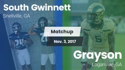 Matchup: South Gwinnett High vs. Grayson  2017