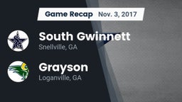 Recap: South Gwinnett  vs. Grayson  2017