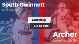 Matchup: South Gwinnett High vs. Archer  2018