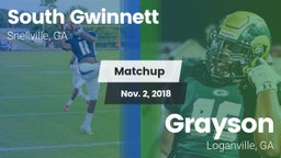 Matchup: South Gwinnett High vs. Grayson  2018