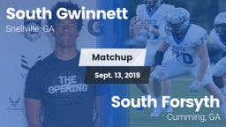 Matchup: South Gwinnett High vs. South Forsyth  2019