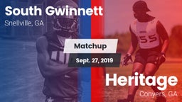 Matchup: South Gwinnett High vs. Heritage  2019