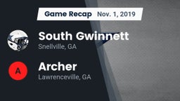 Recap: South Gwinnett  vs. Archer  2019