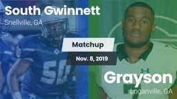Matchup: South Gwinnett High vs. Grayson  2019