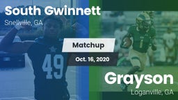 Matchup: South Gwinnett High vs. Grayson  2020