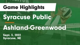 Syracuse Public  vs Ashland-Greenwood  Game Highlights - Sept. 3, 2022