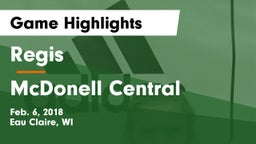 Regis  vs McDonell Central  Game Highlights - Feb. 6, 2018
