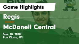 Regis  vs McDonell Central  Game Highlights - Jan. 10, 2020