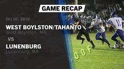 Recap: West Boylston/Tahanto  vs. Lunenburg  2016