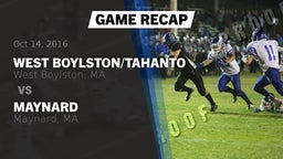 Recap: West Boylston/Tahanto  vs. Maynard  2016