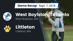 Recap: West Boylston/Tahanto  vs. Littleton  2018