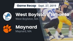 Recap: West Boylston/Tahanto  vs. Maynard  2019