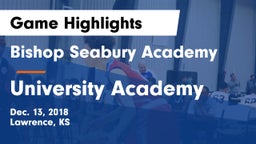 Bishop Seabury Academy  vs University Academy Game Highlights - Dec. 13, 2018