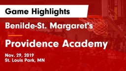 Benilde-St. Margaret's  vs Providence Academy Game Highlights - Nov. 29, 2019