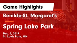 Benilde-St. Margaret's  vs Spring Lake Park  Game Highlights - Dec. 3, 2019