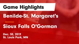 Benilde-St. Margaret's  vs Sioux Falls O'Gorman  Game Highlights - Dec. 30, 2019