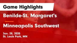 Benilde-St. Margaret's  vs Minneapolis Southwest  Game Highlights - Jan. 28, 2020