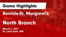 Benilde-St. Margaret's  vs North Branch  Game Highlights - March 2, 2021