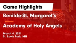Benilde-St. Margaret's  vs Academy of Holy Angels  Game Highlights - March 4, 2021