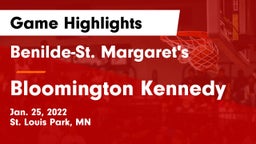 Benilde-St. Margaret's  vs Bloomington Kennedy  Game Highlights - Jan. 25, 2022