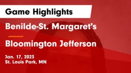 Benilde-St. Margaret's  vs Bloomington Jefferson  Game Highlights - Jan. 17, 2023