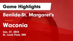 Benilde-St. Margaret's  vs Waconia  Game Highlights - Jan. 27, 2023