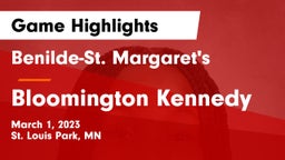 Benilde-St. Margaret's  vs Bloomington Kennedy  Game Highlights - March 1, 2023