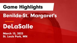 Benilde-St. Margaret's  vs DeLaSalle  Game Highlights - March 15, 2023