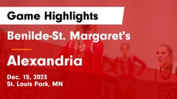 Benilde-St. Margaret's  vs Alexandria  Game Highlights - Dec. 15, 2023