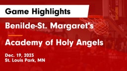 Benilde-St. Margaret's  vs Academy of Holy Angels  Game Highlights - Dec. 19, 2023