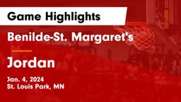 Benilde-St. Margaret's  vs Jordan  Game Highlights - Jan. 4, 2024