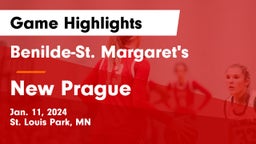 Benilde-St. Margaret's  vs New Prague  Game Highlights - Jan. 11, 2024