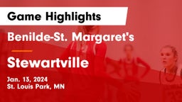 Benilde-St. Margaret's  vs Stewartville  Game Highlights - Jan. 13, 2024